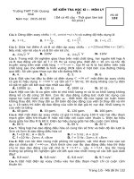 Đề và đáp án kiểm tra học kì 1 môn vật lý 12năm 2016 trường THPT TRẦN QUANG KHẢI 