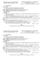 Đề và đáp án kiểm tra học kì 1 môn vật lý 11 năm 2016 trường THPT TRẦN QUỐC TUẤN 