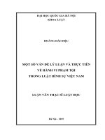 Một số vấn đề lý luận và thực tiễn về hành vi phạm tội trong luật hình sự việt nam 