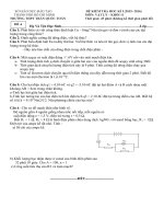 Đề và đáp án kiểm tra học kì 1 môn vật lý 11 năm 2016 trường THPT TRẦN QUỐC TOẢN 