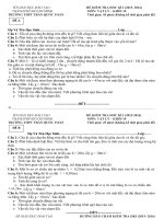 Đề và đáp án kiểm tra học kì 1 môn vật lý 10 năm 2016 trường THPT TRẦN QUỐC TOẢN 