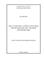 Cho vay tiêu dùng cá nhân tại ngân hàng TMCP bưu điện liên việt  chi nhánh tiết kiệm bưu điện 