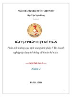 Phân tích những quy định mang tính pháp lí khi doanh nghiệp áp dụng hệ thống tài khoản kế toán