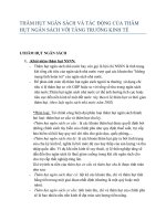 THÂM HỤT NGÂN SÁCH VÀ TÁC ĐỘNG CỦA THÂM HỤT NGÂN SÁCH VỚI TĂNG TRƯỞNG KINH TẾ