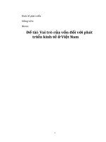 Vai trò của vốn đối với phát triển kinh tế ở việt nam 