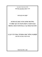 Đánh giá khả năng sinh trưởng và hiệu quả sử dụng bột lá keo giậu trong chăn nuôi ngựa tại Thái Nguyên