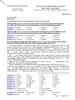 Đề thi thử ĐHCĐ môn Tiếng ANH