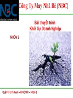 Bài thuyết trình khởi sự doanh nghiệp công ty may nhà bè (NBC)
