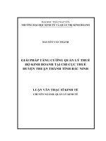 Giải pháp tăng cường quản lý thuế hộ kinh doanh tại chi cục thuế huyện thuận thành tỉnh bắc ninh