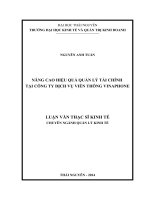 Nâng cao hiệu quả quản l‎ý tài chính tại công ty dịch vụ viễn thông vinaphone