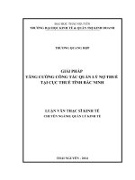 Giải pháp tăng cường công tác quản lý nợ thuế tại cục thuế tỉnh bắc ninh