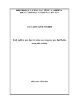 Kinh nghiệm giáo dục trẻ mầm non nâng cao giáo dục lễ giáo trong nhà trường 
