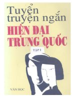 tuyển truyện ngắn hiện đại trung quốc tập 1