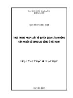 thực trạng pháp luật về quyền quản lý lao động của người sử dụng lao động ở việt nam