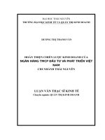 Hoàn thiện chiến lược của ngân hàng TMCP đầu tư và phát triển việt nam   chi nhánh thái nguyên