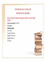 Giải pháp hạn chế sai sót trong sử dụng thuốc