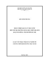 Hoàn thiện quản lý nhà nước đối với thị trường hàng hóa trên địa bàn quận hà đông, thành phố hà nội 