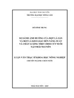 So sánh ảnh hưởng của bột lá sắn và bột lá keo giậu đến năng suất và chất lượng thịt chim cút nuôi tại Thái Nguyên