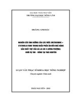 Nghiên cứu ảnh hưởng của các mức (methionine + cystine)lysine trong khẩu phần ăn đến khả năng sản xuất thịt của gà lai (ri x lương phượng) nuôi vụ thu – đông tại thái nguyên