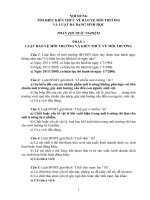 NỘI DUNG TÌM HIỂU KIẾN THỨC VỀ BẢO VỆ MÔI TRƯỜNG VÀ LUẬT ĐA DẠNG SINH HỌC