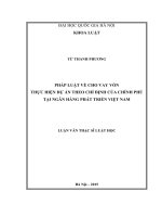 Pháp luật về cho vay vốn thực hiện dự án theo chỉ định của chính phủ tại ngân hàng phát triển việt nam