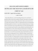 SÁNG KIẾN KINH NGHIỆM HƯỚNG DẪN TRẺ MẦM NON LÀM ĐỒ DÙNG ĐỒ
