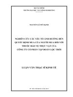 nghiên cứu các yếu tố ảnh hưởng đến quyết định mua của người mua đối với thuốc bảo vệ thực vật của công ty cổ phần tập đoàn lộc trời