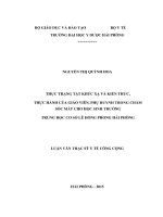 Thực trạng tật khúc xạ và kiến thức, thực hành của giáo viên, phụ huynh trong chăm sóc mắt cho học sinh trường trung học cơ sở lê hồng phòng hải phòng