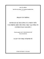 đánh giá sự hài lòng của nhân viên văn phòng đối với công việc tại công ty cổ phần may sài gòn 3