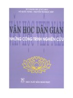 văn học dân gian những công trình nghiên cứu