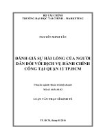 đánh giá sự hài lòng của người dân đối với dịch vụ hành chính công tại quận 12 tp hcm