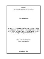 Nghiên cứu tỷ lệ nhiễm virus viêm gan b và mối liên quan giữa nồng độ vius viêm gan b với một số triệu chứng lâm sàng, xét nghiệm ở bệnh nhân xơ gan 