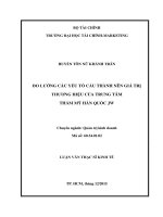 đo lường các yếu tố cấu thành nên giá trị thương hiệu của trung tâm thẩm mỹ hàn quốc jw