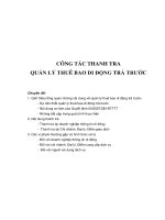 CÔNG TÁC THANH TRA QUẢN LÝ THUÊ BAO DI ĐỘNG TRẢ TRƯỚC