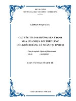 các yếu tố ảnh hưởng đến ý định mua cửa nhựa lõi thép upvc của khách hàng cá nhân tại tp hcm