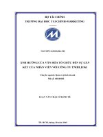 ảnh hưởng của văn hóa tổ chức đến sự gắn kết của nhân viên với công ty tnhh juki
