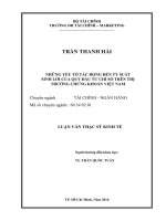 Những yếu tố tác động đến tỷ suất sinh lời của quỷ đầu từ chỉ số trên thị trường chứng khoán việt nam