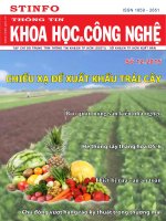 Chiếu xạ để xuất khẩu trái cây; bảo quản nông sản kiểu nhà nghèo; hệ thống sấy thăng hoa DS 6; thiết bị rửa rau an toàn; chủ động vượt hàng rào kỹ thuật trong thương mại,… cùng nhiều nội dung khá