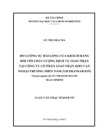 đo lường sự hài lòng của khách hàng đối với chất lượng dịch vụ giao nhận tại công ty cổ phần giao nhận kho vận ngoại thương miền nam (vietransaigon)