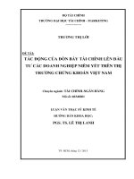 tác động của đòn bẩy tài chính lên đầu tư các doanh nghiệp niêm yết trên thị trường chứng khoán việt nam