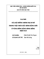 Vai trò của hệ thống chính trị cơ sở với việc thực hiện bình đẳng giới ở vùng Đồng bằng sông Hồng hiện nay