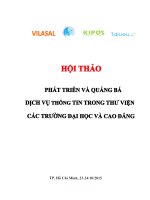 Phát triển và quảng bá dịch vụ thông tin trong thư viện các trường đại học