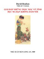 giải đáp những thắc mắc về tình dục mà bạn không dám nói  david reuben