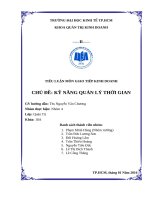 Tiểu luận môn giao tiếp kinh doanh Kỹ năng quản lý thời gian