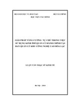 luận văn thạc sĩ Giải pháp tăng cường tự chủ trong sử dụng kinh phí quản lý hành chính của ban