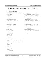 Báo cáo thực hành matlab cơ bản