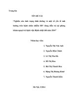 Nghiên cứu tình trạng dinh dưỡng và một số yếu tố ảnh hưởng trên bệnh nhân nhiễm HIV đang điều trị tại phòng khám ngoại trú bệnh viện bệnh nhiệt đới năm 2014