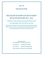 Hiệu quả của truyền thông giáo dục dinh dưỡng lên kiến thức, thực hành của người chăm sóc trẻ góp phần giảm suy dinh dưỡng thấp còi ở huyện tam nông, phú thọ