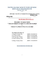 TÌM HIỂU VỀ KHÁI NIỆM “ TRÁCH NHIỆM XÃ HỘI CỦA DOANH NGHIỆP“ , VEDAN VÀ PHẢN ỨNG CỦA XÃ HỘI