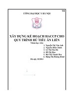 XÂY DỰNG KẾ HOẠCH HACCP CHO QUY TRÌNH HỦ TIẾU ĂN LIỀN